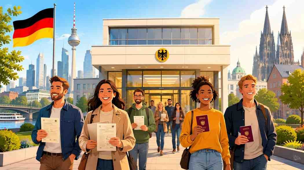 Person meldet ihren Wohnsitz beim Bürgeramt in Deutschland an