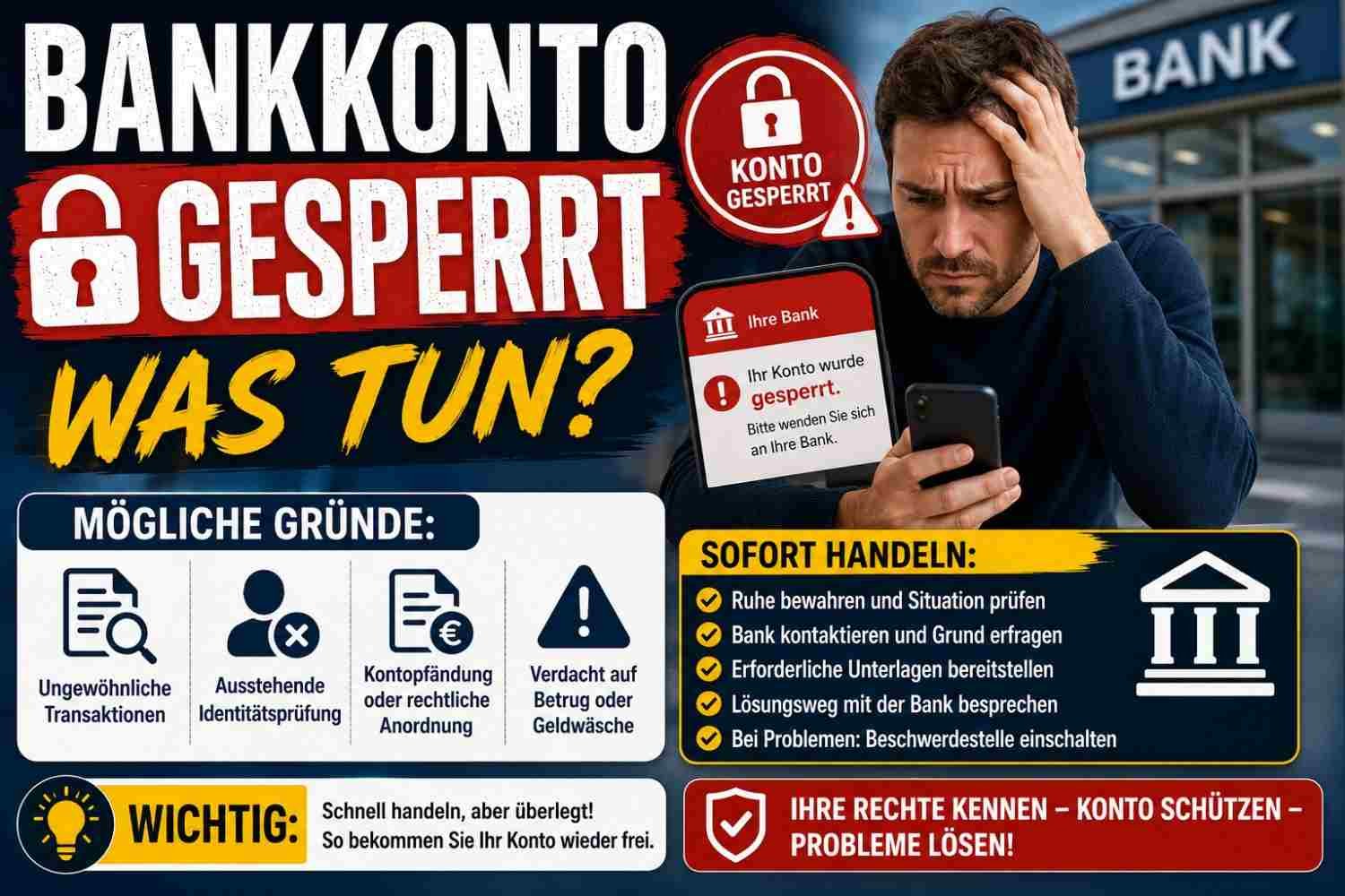 Bankkonto gesperrt: 7 wichtige Schritte, die Sie jetzt tun sollten