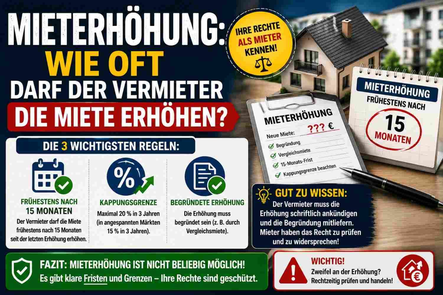 Mieterhöhung: Wie oft darf der Vermieter die Miete erhöhen?